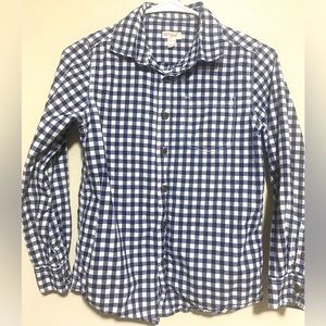 💰2/$10 Cat& Jack Kids Navy and White Checkered long sleeve button up-size 8/10